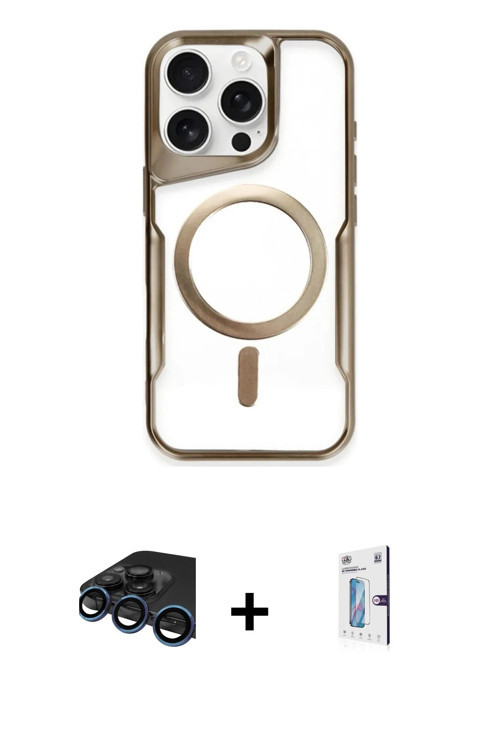 ieg™ iPhone 15 Pro Max Kılıf Yadigar Klasik Özel Seri - Siyah Bilvis 0.18mm Plus Cam Ekran Koruyucu