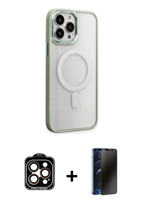 ieg™ iPhone 15 Pro Max Kılıf Yankı Işık Özel Seri - Siyah 3D Antistatik Hayalet Cam Ekran Koruyucu +