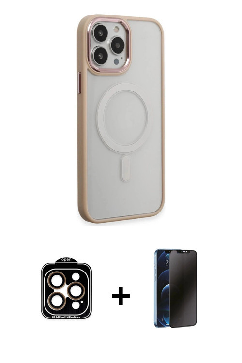 ieg™ iPhone 15 Pro Max Kılıf Yankı Işık Özel Seri - Siyah 3D Antistatik Hayalet Cam Ekran Koruyucu +