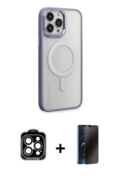 ieg™ iPhone 15 Pro Max Kılıf Yankı Işık Özel Seri - Siyah 3D Antistatik Hayalet Cam Ekran Koruyucu +