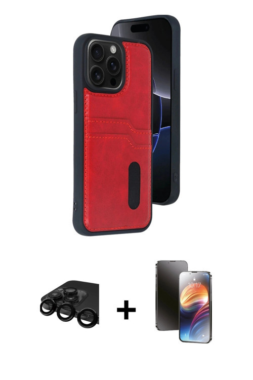ieg™ iPhone 15 Pro Max Kılıf Yörünge Işık Serisi - Siyah 3D Antistatik Mat Seramik Nano Ekran Koruyu