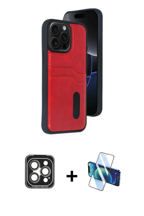 ieg™ iPhone 15 Pro Max Kılıf Yörünge Işık Serisi - Siyah 3D Antistatik Seramik Nano Ekran Koruyucu +