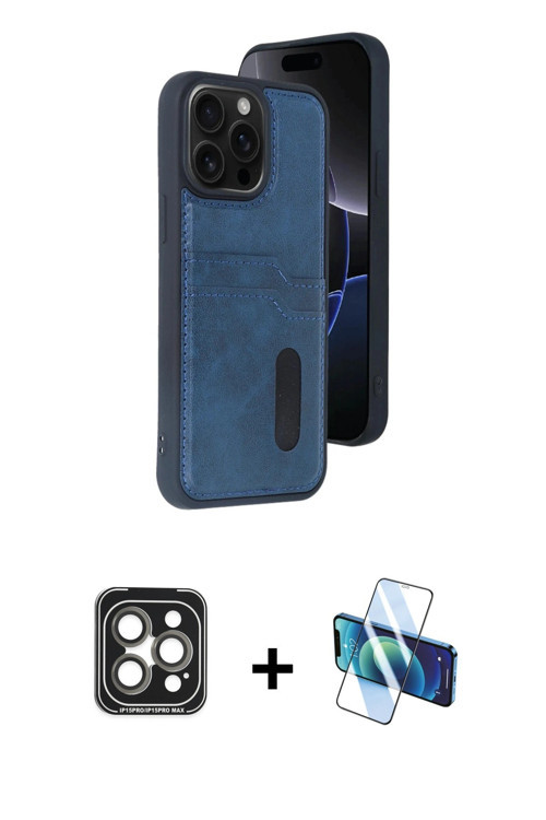 ieg™ iPhone 15 Pro Max Kılıf Yörünge Işık Serisi - Siyah 3D Antistatik Seramik Nano Ekran Koruyucu +