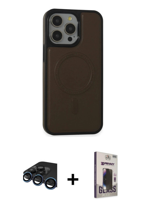 ieg™ iPhone 15 Pro Max Kılıf Zirve Işık Serisi - Siyah Bilvis Hayalet Cam Ekran Koruyucu + Lacivert