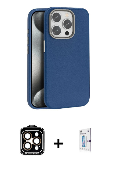 ieg™ iPhone 15 Pro Max Kılıf Zirve Modern Prime - Siyah Bilvis 0.18mm Plus Cam Ekran Koruyucu + Turu
