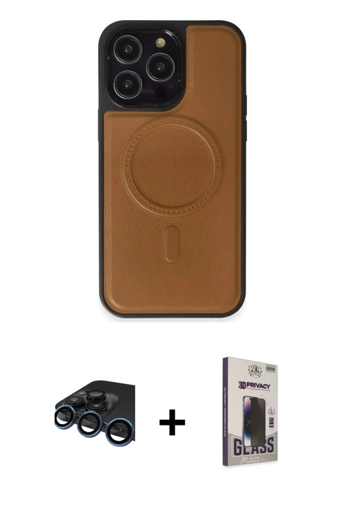 ieg™ iPhone 15 Pro Max Kılıf Zirve Işık Serisi - Siyah Bilvis Hayalet Cam Ekran Koruyucu + Lacivert