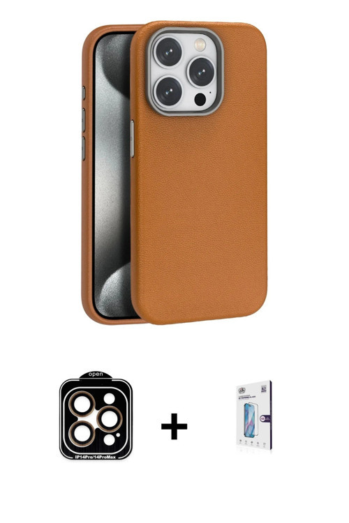 ieg™ iPhone 15 Pro Max Kılıf Zirve Modern Prime - Siyah Bilvis 0.18mm Plus Cam Ekran Koruyucu + Turu