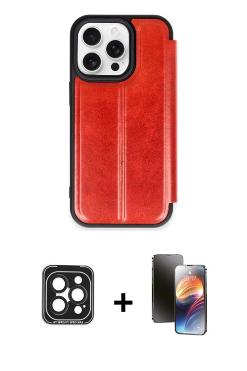 ieg™ iPhone 15 Pro Max Kılıf Zirve Yansıma Serisi - Siyah 3D Antistatik Mat Seramik Nano Ekran Koruy