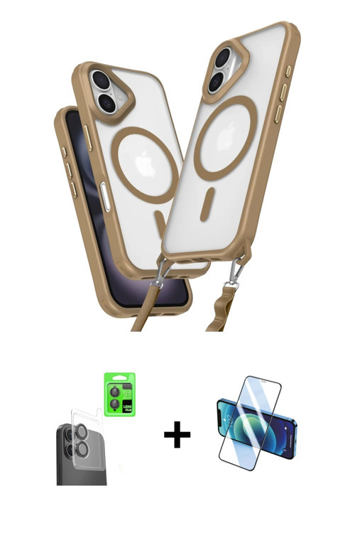 ieg™ iPhone 16 Kılıf Atlas Doku Koleksiyonu - Siyah 3D Antistatik Seramik Nano Ekran Koruyucu + Siya