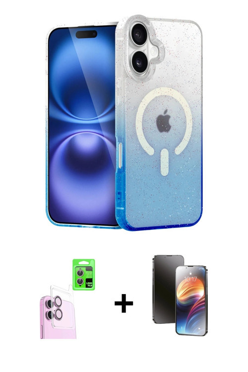 ieg™ iPhone 16 Kılıf Eksen Minimal Özel Seri - Siyah 3D Antistatik Mat Seramik Nano Ekran Koruyucu +