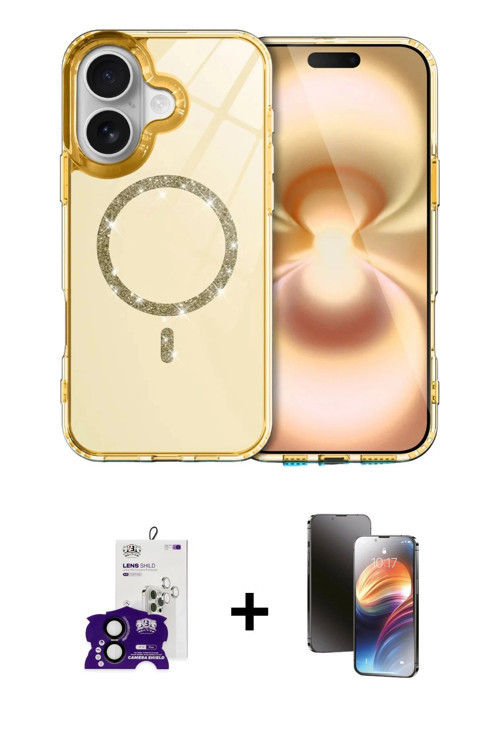 ieg™ iPhone 16 Kılıf Kıvılcım Form Prime - Siyah 3D Antistatik Mat Seramik Nano Ekran Koruyucu + Siy
