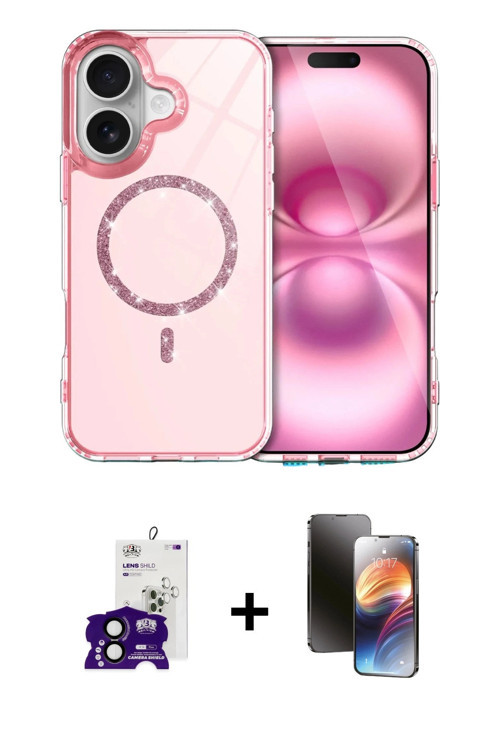 ieg™ iPhone 16 Kılıf Kıvılcım Form Prime - Siyah 3D Antistatik Mat Seramik Nano Ekran Koruyucu + Siy