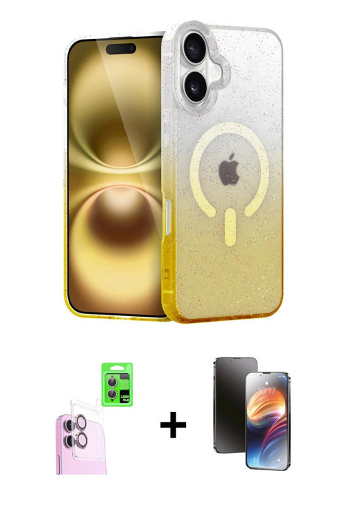 ieg™ iPhone 16 Kılıf Eksen Minimal Özel Seri - Siyah 3D Antistatik Mat Seramik Nano Ekran Koruyucu +