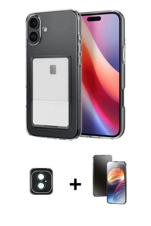 ieg™ iPhone 16 Kılıf Doruk Klasik Koleksiyonu - Siyah 3D Antistatik Mat Seramik Nano Ekran Koruyucu