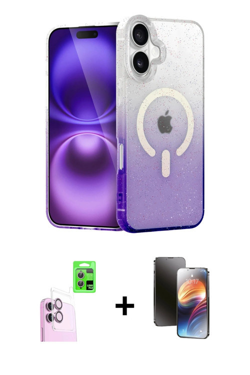 ieg™ iPhone 16 Kılıf Eksen Minimal Özel Seri - Siyah 3D Antistatik Mat Seramik Nano Ekran Koruyucu +