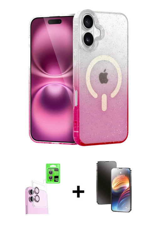 ieg™ iPhone 16 Kılıf Eksen Minimal Özel Seri - Siyah 3D Antistatik Mat Seramik Nano Ekran Koruyucu +