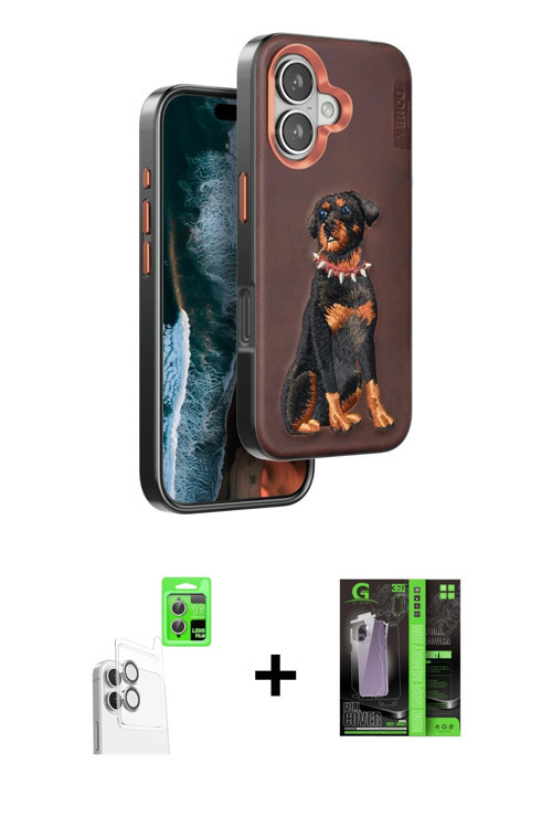 ieg™ iPhone 16 Kılıf Nova Form Koleksiyonu - Şeffaf 360 Full Body Arka Koruyucu + Beyaz Raze Metal K