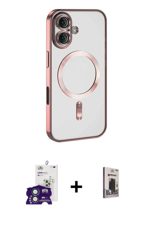 ieg™ iPhone 16 Kılıf Nova Işık Özel Seri - Siyah Bilvis Hayalet Cam Ekran Koruyucu + Yeşil Bilvis Ti