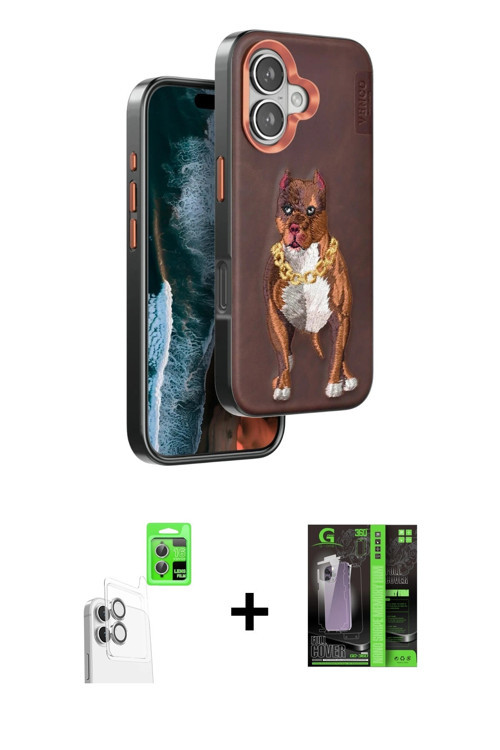ieg™ iPhone 16 Kılıf Nova Form Koleksiyonu - Şeffaf 360 Full Body Arka Koruyucu + Beyaz Raze Metal K