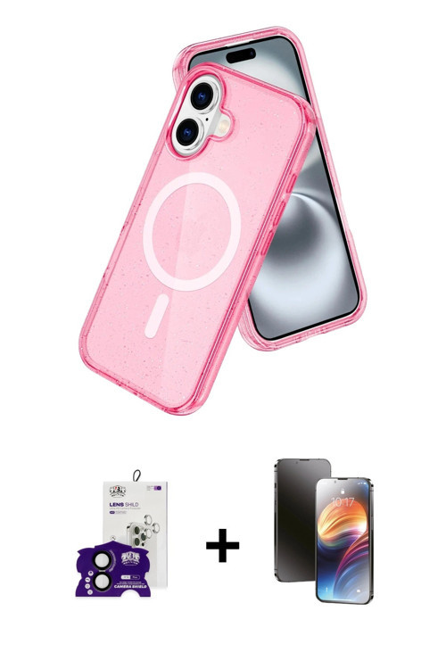 ieg™ iPhone 16 Kılıf Nova Asil Prime - Siyah 3D Antistatik Mat Seramik Nano Ekran Koruyucu + Siyah B