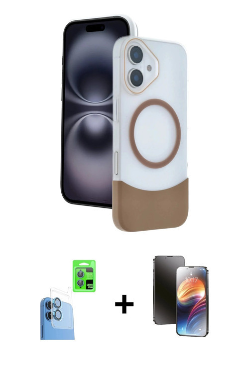 ieg™ iPhone 16 Kılıf Kozmos Form Özel Seri - Siyah 3D Antistatik Mat Seramik Nano Ekran Koruyucu + L