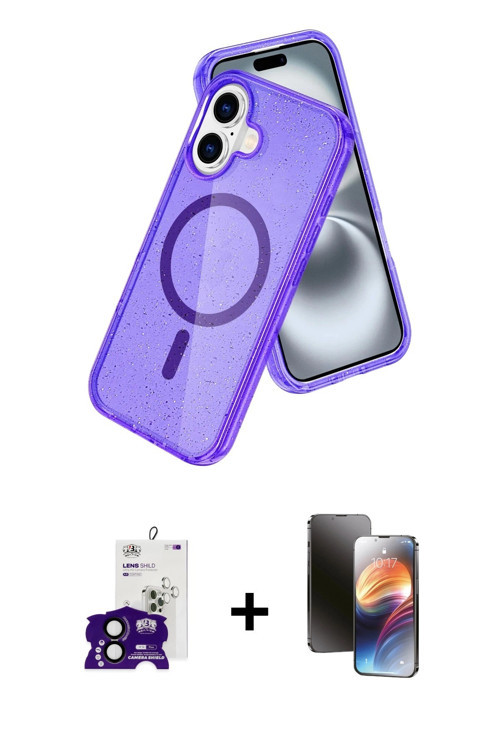 ieg™ iPhone 16 Kılıf Nova Asil Prime - Siyah 3D Antistatik Mat Seramik Nano Ekran Koruyucu + Siyah B