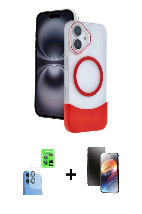 ieg™ iPhone 16 Kılıf Kozmos Form Özel Seri - Siyah 3D Antistatik Mat Seramik Nano Ekran Koruyucu + L