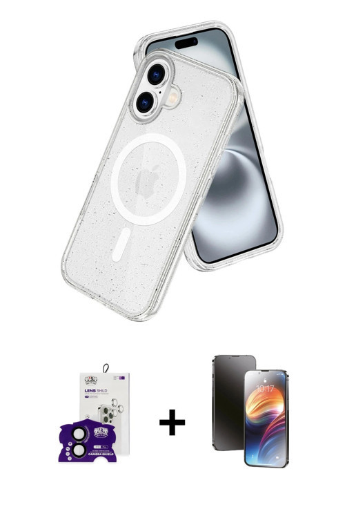 ieg™ iPhone 16 Kılıf Nova Asil Prime - Siyah 3D Antistatik Mat Seramik Nano Ekran Koruyucu + Siyah B