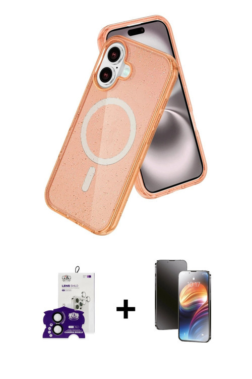 ieg™ iPhone 16 Kılıf Nova Asil Prime - Siyah 3D Antistatik Mat Seramik Nano Ekran Koruyucu + Siyah B