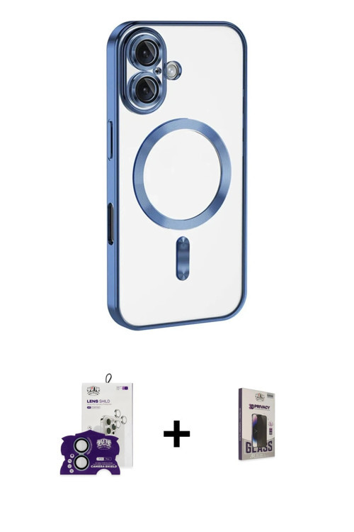 ieg™ iPhone 16 Kılıf Nova Işık Özel Seri - Siyah Bilvis Hayalet Cam Ekran Koruyucu + Yeşil Bilvis Ti