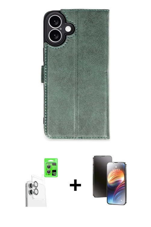 ieg™ iPhone 16 Kılıf Siluet Işık Serisi - Siyah 3D Antistatik Mat Seramik Nano Ekran Koruyucu + Beya
