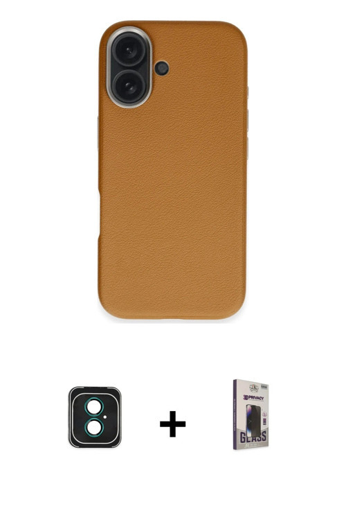 ieg™ iPhone 16 Kılıf Zirve Modern Prime - Siyah Bilvis Hayalet Cam Ekran Koruyucu + Yeşil PVD Metal