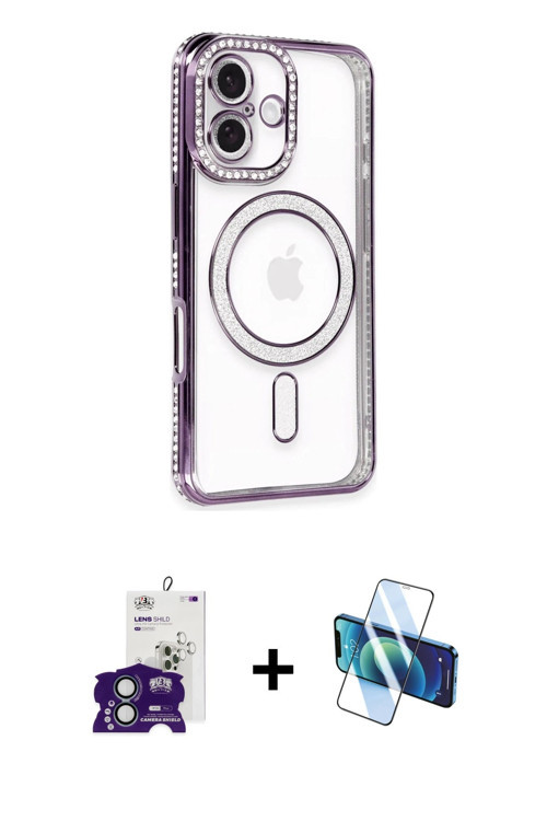 ieg™ iPhone 16 Kılıf Zirve Doku Prime - Siyah 3D Antistatik Seramik Nano Ekran Koruyucu + Yeşil Bilv