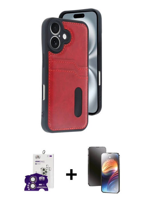 ieg™ iPhone 16 Kılıf Yörünge Işık Serisi - Siyah 3D Antistatik Mat Seramik Nano Ekran Koruyucu + Pem