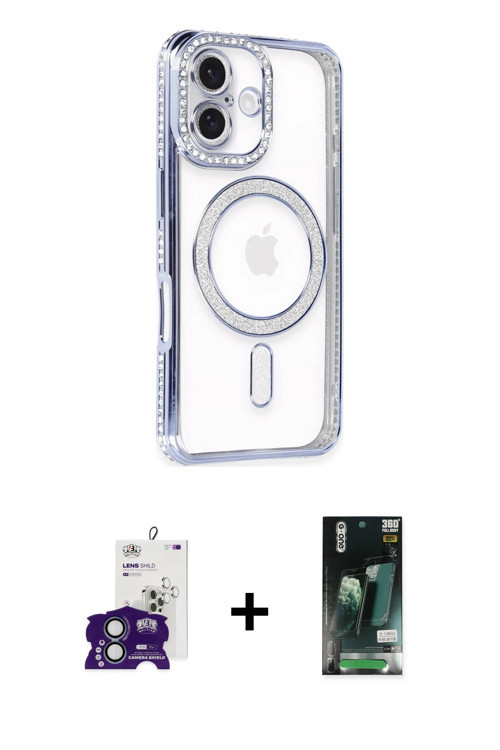 ieg™ iPhone 16 Kılıf Zirve Doku Prime - Siyah 360 Mat Full Body Arka Koruyucu + Yeşil Bilvis Titan K