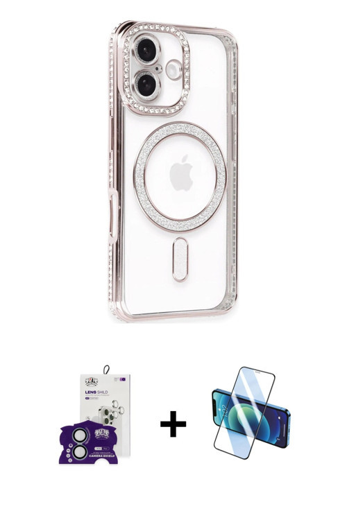 ieg™ iPhone 16 Kılıf Zirve Doku Prime - Siyah 3D Antistatik Seramik Nano Ekran Koruyucu + Yeşil Bilv