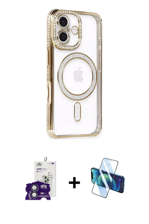 ieg™ iPhone 16 Kılıf Zirve Doku Prime - Siyah 3D Antistatik Seramik Nano Ekran Koruyucu + Yeşil Bilv