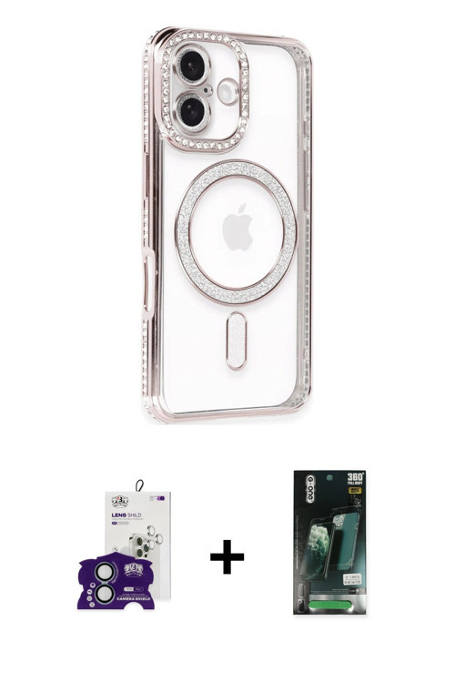 ieg™ iPhone 16 Kılıf Zirve Doku Prime - Siyah 360 Mat Full Body Arka Koruyucu + Yeşil Bilvis Titan K