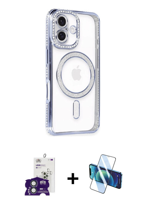ieg™ iPhone 16 Kılıf Zirve Doku Prime - Siyah 3D Antistatik Seramik Nano Ekran Koruyucu + Yeşil Bilv