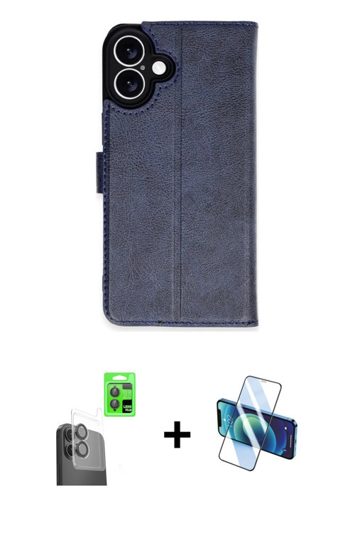 ieg™ iPhone 16 Plus Kılıf Siluet Işık Serisi - Siyah 3D Antistatik Seramik Nano Ekran Koruyucu + Siy