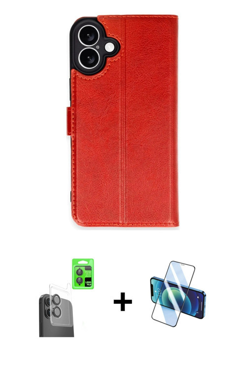 ieg™ iPhone 16 Plus Kılıf Siluet Işık Serisi - Siyah 3D Antistatik Seramik Nano Ekran Koruyucu + Siy