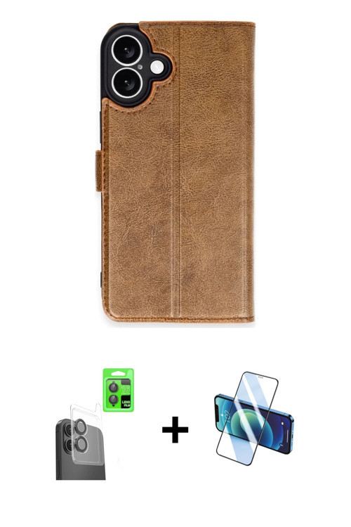 ieg™ iPhone 16 Plus Kılıf Siluet Işık Serisi - Siyah 3D Antistatik Seramik Nano Ekran Koruyucu + Siy