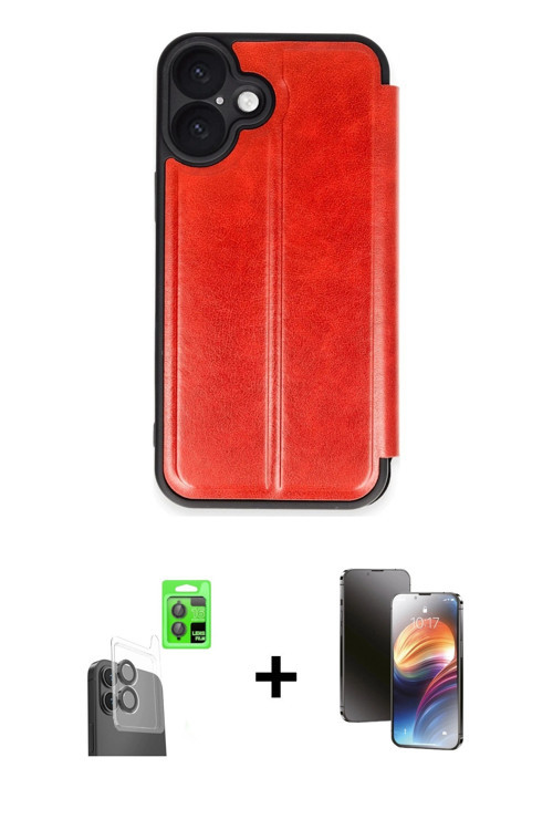 ieg™ iPhone 16 Kılıf Zirve Yansıma Serisi - Siyah 3D Antistatik Mat Seramik Nano Ekran Koruyucu + Si