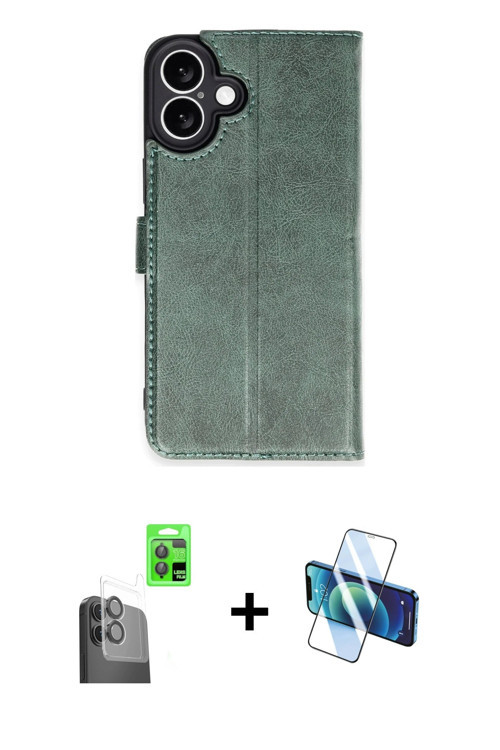 ieg™ iPhone 16 Plus Kılıf Siluet Işık Serisi - Siyah 3D Antistatik Seramik Nano Ekran Koruyucu + Siy