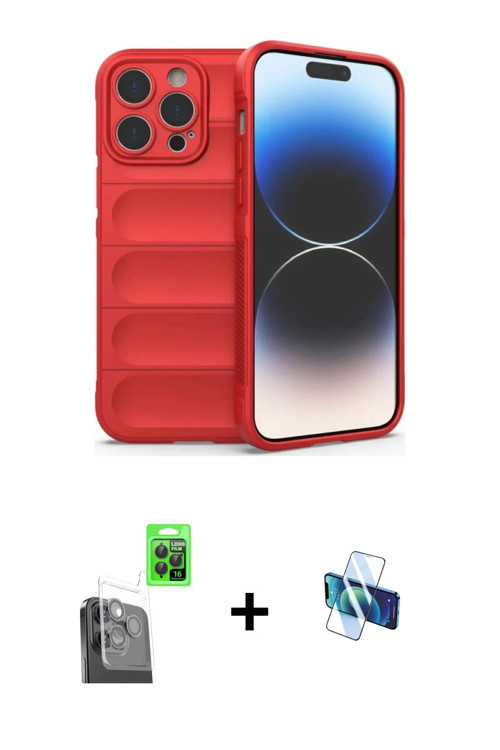 ieg™ iPhone 16 Pro Kılıf Atlas Koleksiyonu - Siyah 3D Antistatik Seramik Nano Ekran Koruyucu + Siyah
