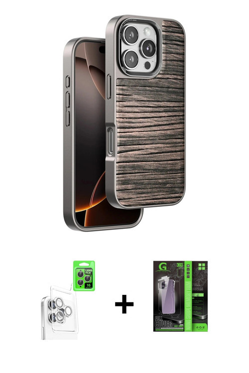 ieg™ iPhone 16 Pro Kılıf Atlas Minimal Özel Seri - Şeffaf 360 Full Body Arka Koruyucu + Beyaz Raze M
