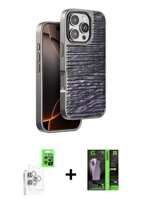 ieg™ iPhone 16 Pro Kılıf Atlas Minimal Özel Seri - Şeffaf 360 Full Body Arka Koruyucu + Beyaz Raze M