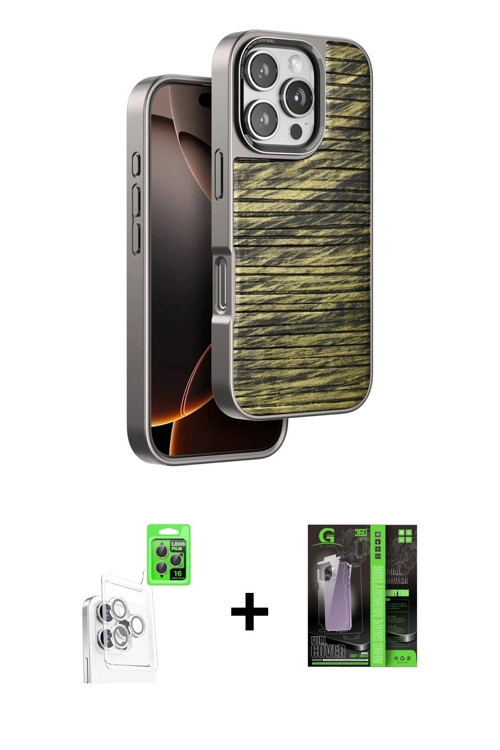 ieg™ iPhone 16 Pro Kılıf Atlas Minimal Özel Seri - Şeffaf 360 Full Body Arka Koruyucu + Beyaz Raze M
