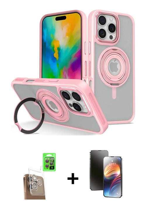 ieg™ iPhone 16 Pro Kılıf Nova Minimal Serisi - Siyah 3D Antistatik Mat Seramik Nano Ekran Koruyucu +