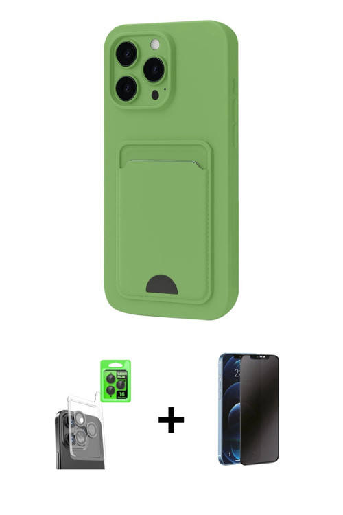 ieg™ iPhone 16 Pro Kılıf Vadi Çizgi Prime - Siyah 3D Antistatik Hayalet Cam Ekran Koruyucu + Siyah R